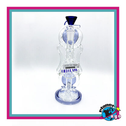 Double Ball Recycler Water Pipe by Gili Glass
