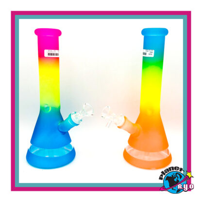 Rainbow Beaker w/ Ice Pinch - 10"